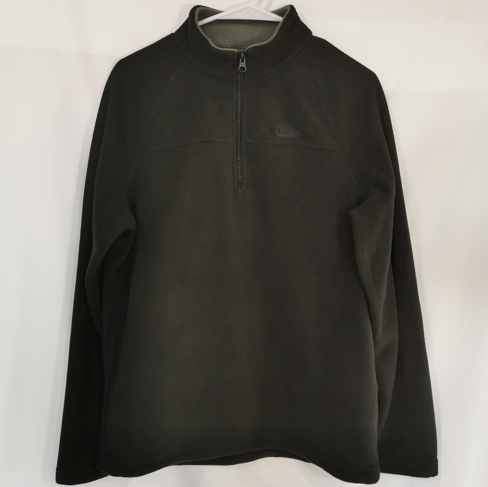 Cabela's Soft Fleece 1/4 Zip Mock Neck Pullover Black - Sz S Open To Offers